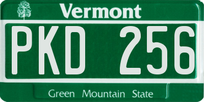VT license plate PKD256