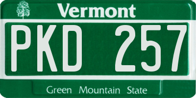 VT license plate PKD257
