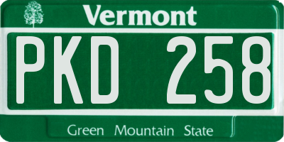 VT license plate PKD258