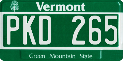 VT license plate PKD265