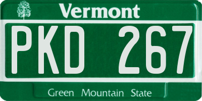 VT license plate PKD267