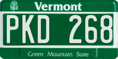 VT license plate PKD268