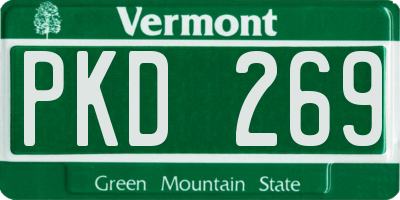 VT license plate PKD269