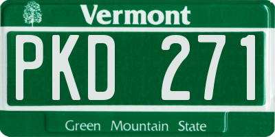 VT license plate PKD271