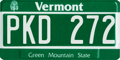 VT license plate PKD272