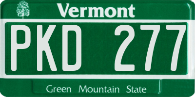 VT license plate PKD277