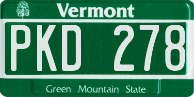 VT license plate PKD278