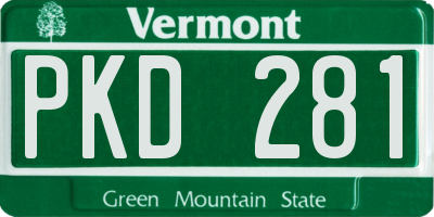 VT license plate PKD281