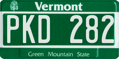 VT license plate PKD282