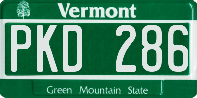 VT license plate PKD286