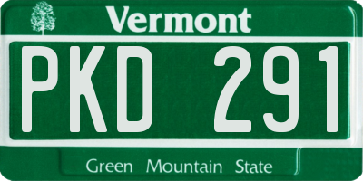 VT license plate PKD291