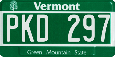 VT license plate PKD297