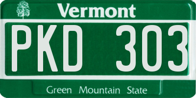 VT license plate PKD303