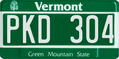 VT license plate PKD304
