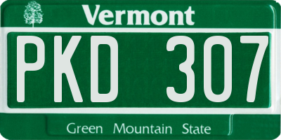 VT license plate PKD307