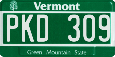 VT license plate PKD309