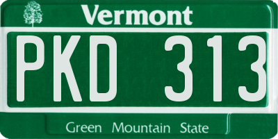 VT license plate PKD313