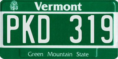VT license plate PKD319