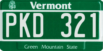 VT license plate PKD321