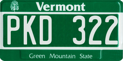 VT license plate PKD322