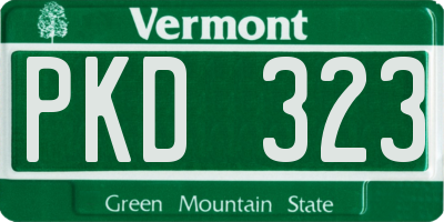 VT license plate PKD323