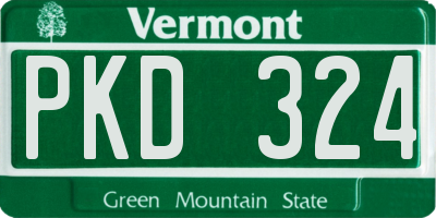 VT license plate PKD324