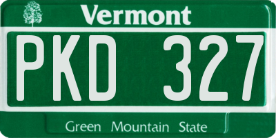 VT license plate PKD327