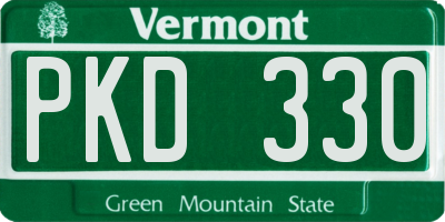 VT license plate PKD330