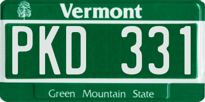 VT license plate PKD331