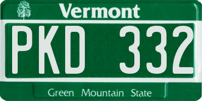 VT license plate PKD332