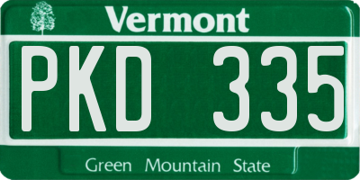 VT license plate PKD335
