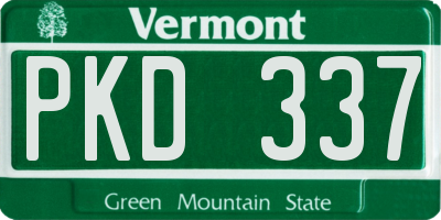 VT license plate PKD337