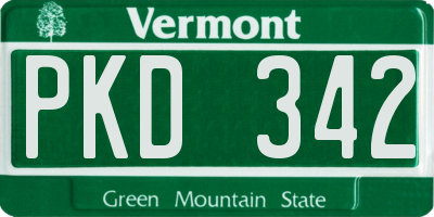 VT license plate PKD342