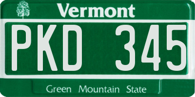 VT license plate PKD345
