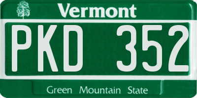 VT license plate PKD352