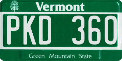 VT license plate PKD360