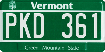 VT license plate PKD361