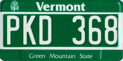 VT license plate PKD368