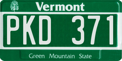 VT license plate PKD371