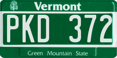 VT license plate PKD372