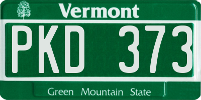 VT license plate PKD373