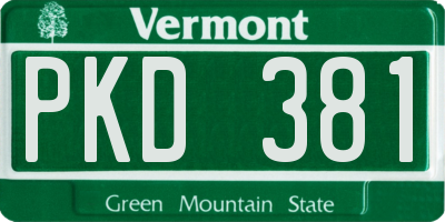 VT license plate PKD381