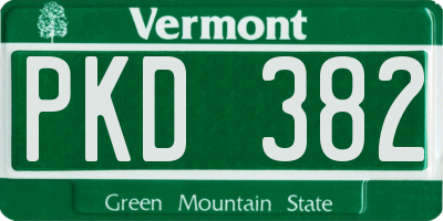 VT license plate PKD382
