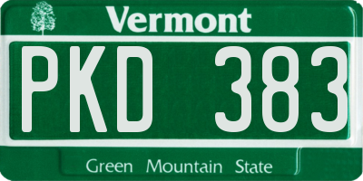 VT license plate PKD383