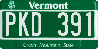VT license plate PKD391