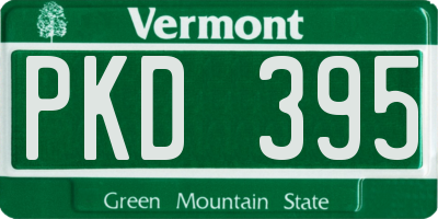 VT license plate PKD395