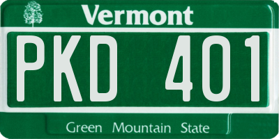 VT license plate PKD401