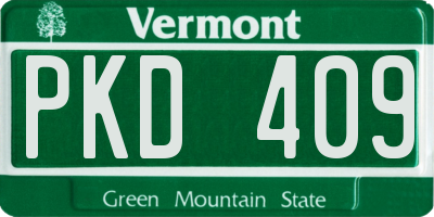 VT license plate PKD409