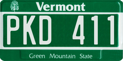 VT license plate PKD411