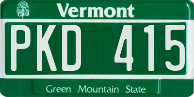 VT license plate PKD415